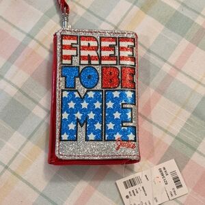 Girl's Wallet Vintage Justice Patriotic Trifold Wristlet Zipper Red White USA